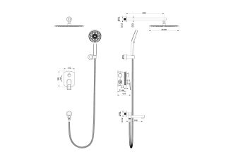 Душевой комплект Wonzon & Woghand Frame WW-88939010-BG брашированное золото